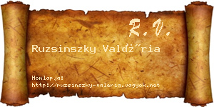 Ruzsinszky Valéria névjegykártya