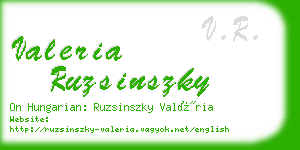 valeria ruzsinszky business card